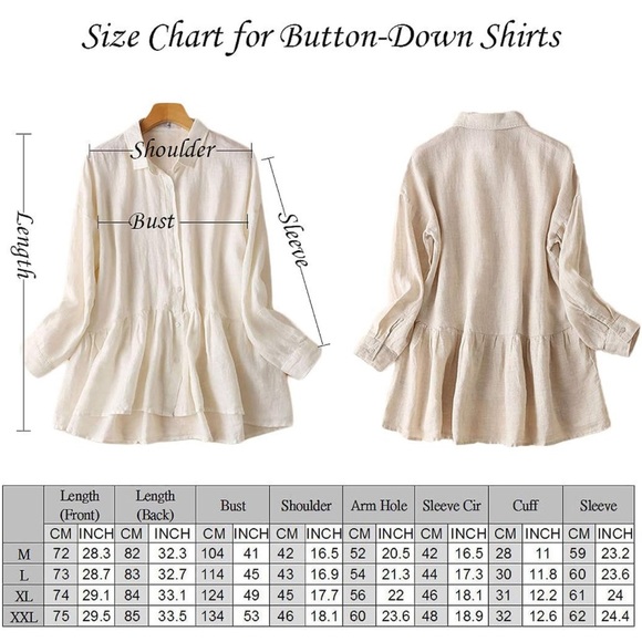 Minibee 100% linen NWT peplum button down - Picture 5 of 6